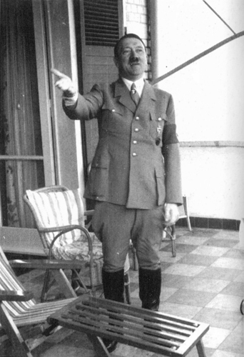 Adolf Hitler on the terrace of his suite of Hotel Dreesen in Bad Godesberg
